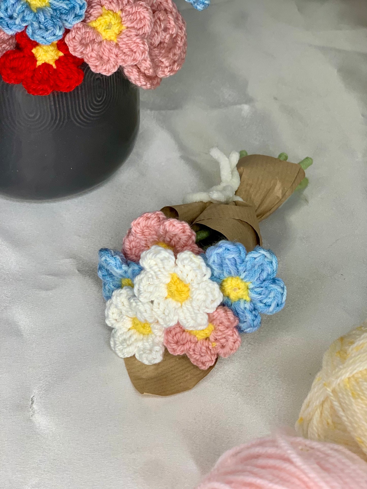 Mini bouquet de fleurs en crochet