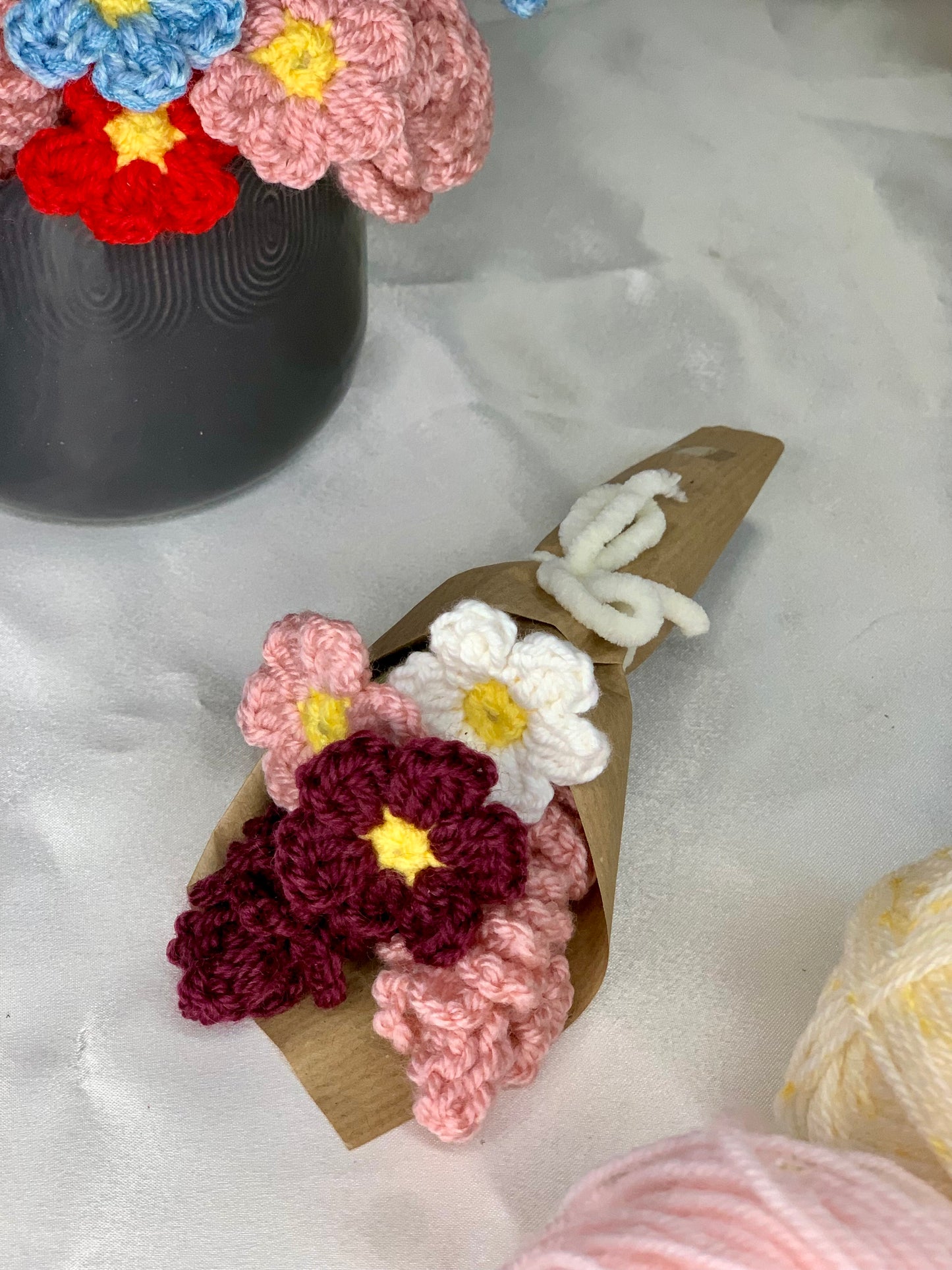 Mini bouquet de fleurs en crochet