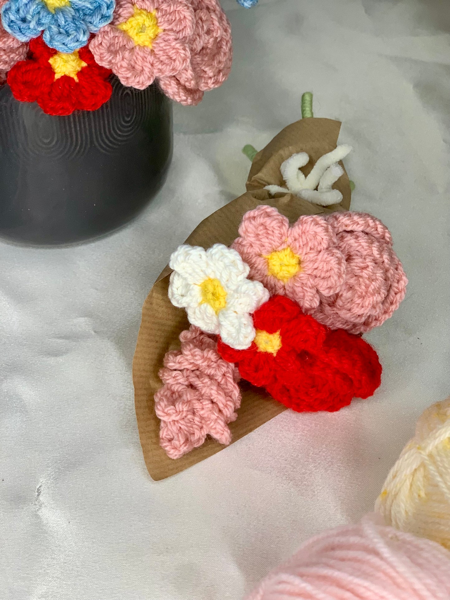 Mini bouquet de fleurs en crochet