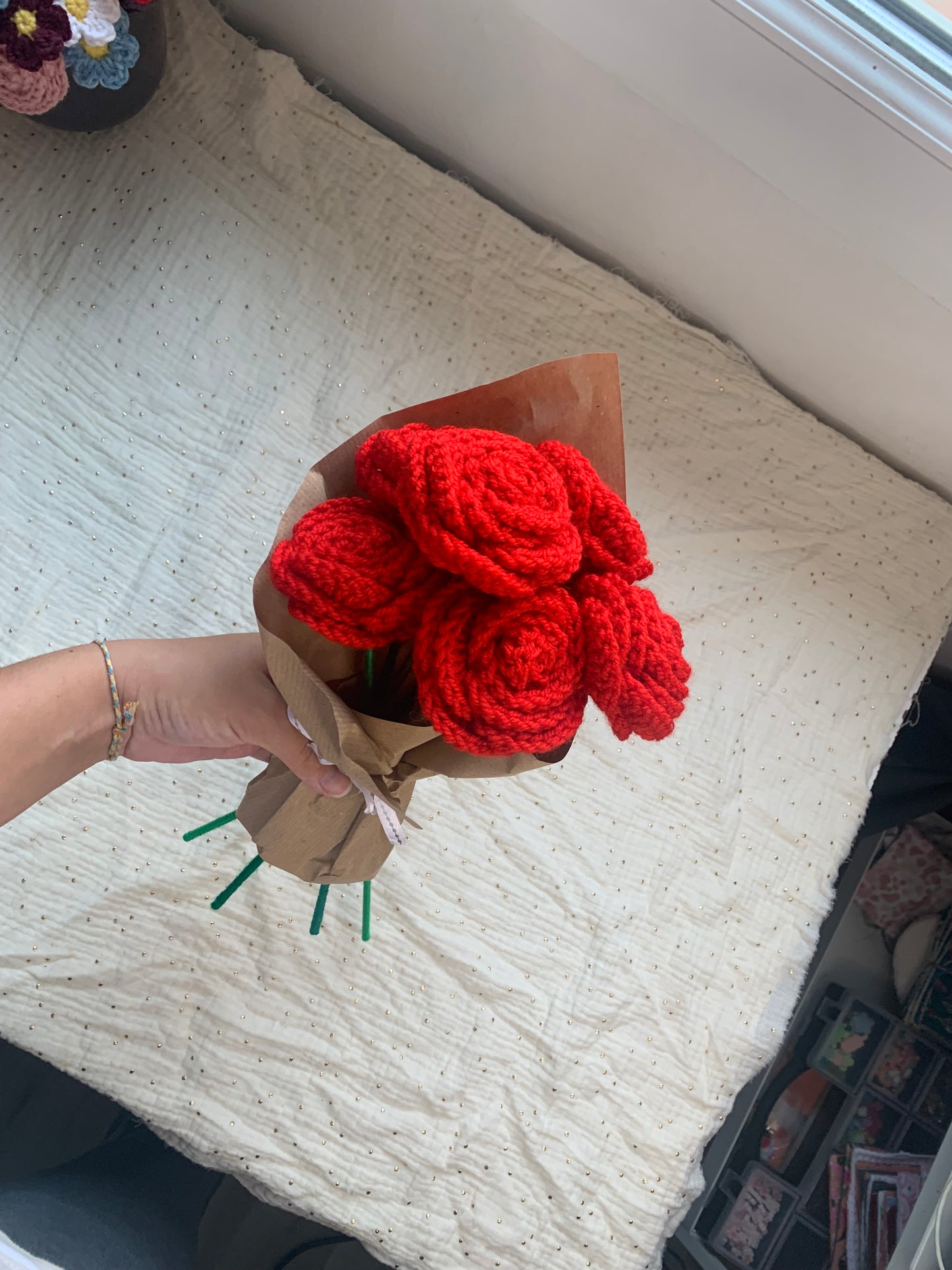 Bouquet de fleurs crochet