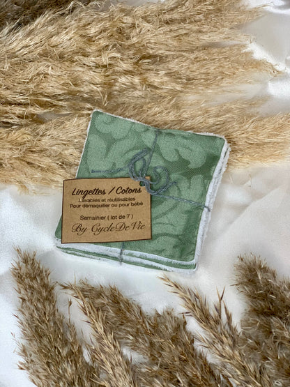 Semainier de coton lavable