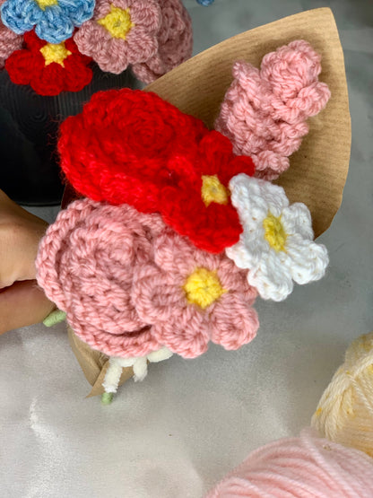Mini bouquet de fleurs en crochet