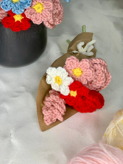Mini bouquet de fleurs en crochet