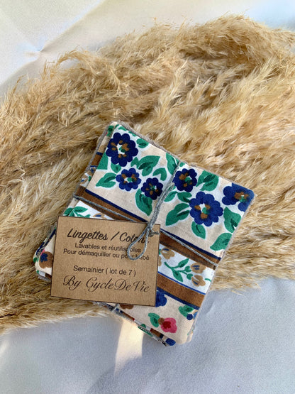 Semainier de coton lavable